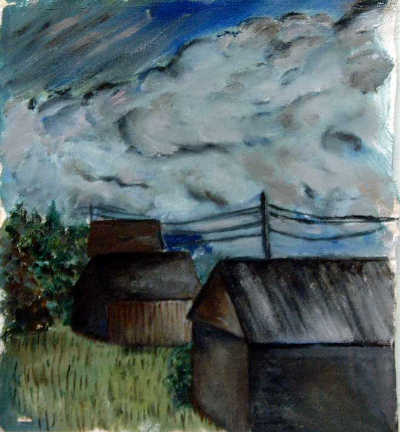 Storm clouds over Erikson, Manitoba